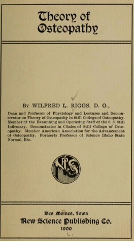 Copertina del libro Theory of Osteopathy